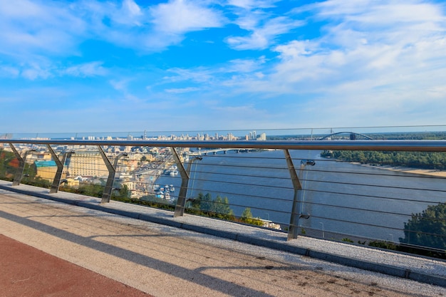 New pedestriancycling bridge over the Vladimir Descent in Kiev Ukraine