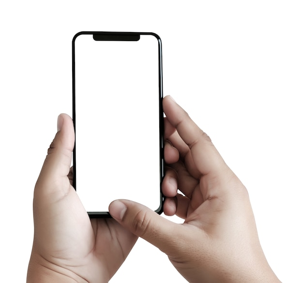 빈 화면과 현대적인 프레임 적은 디자인의 새로운 전화 기술 스마트 폰