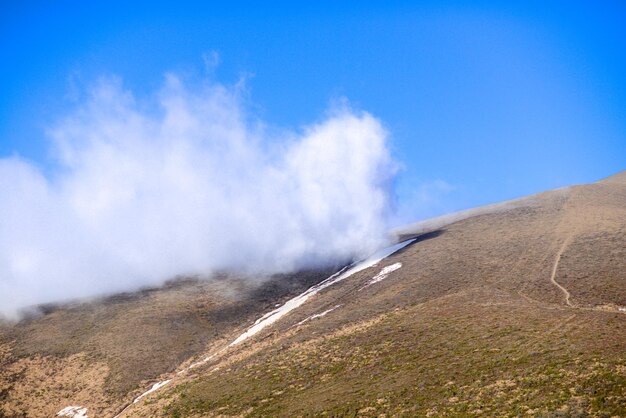 New power spring cloud on a volcano