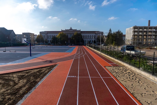 New Running track red and blue