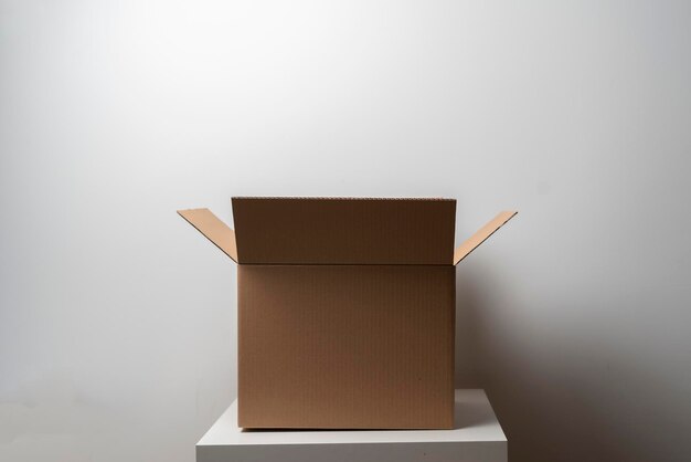 A new single cardboard package isolated blank template