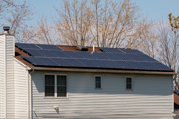 New solar panels on the roof