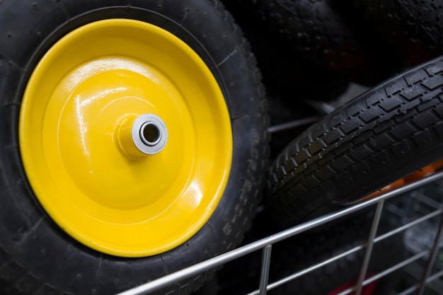 Photo new spare wheel for cart  soft focus