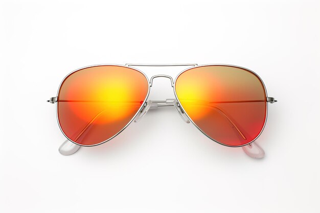 New stylish aviator sunglasses isolated on white