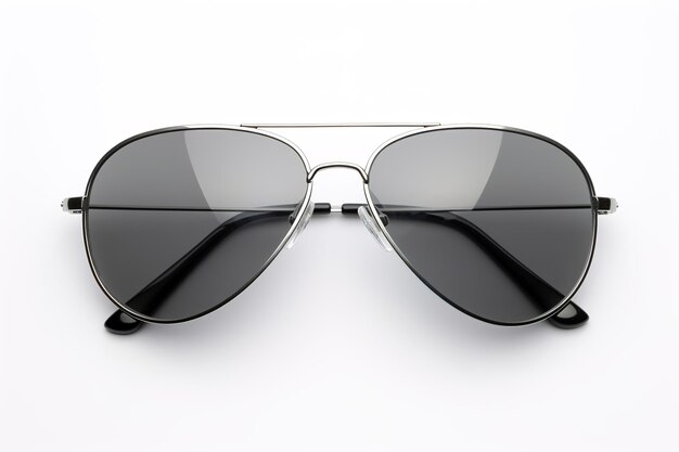 New stylish aviator sunglasses isolated on white