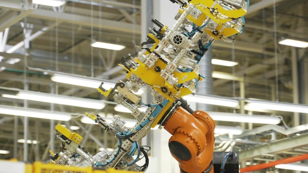 New technologies and machines in production scene robotic equipment in production of auto parts