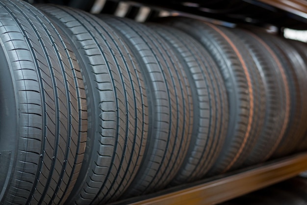 A new tire is placed on the tire storage rack Be prepared for vehicles that need to change tires