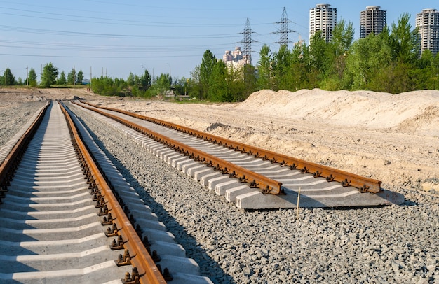 New tracks. Tram line construction