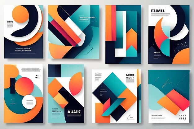 New Trend Modern Abstract Template Design Geometrical Minimal Shape Elements