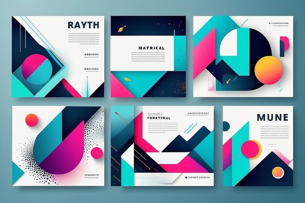 Photo new trend modern abstract template design geometrical minimal shape elements