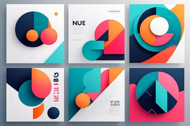 New Trend Modern Abstract Template Design Geometrical Minimal Shape Elements