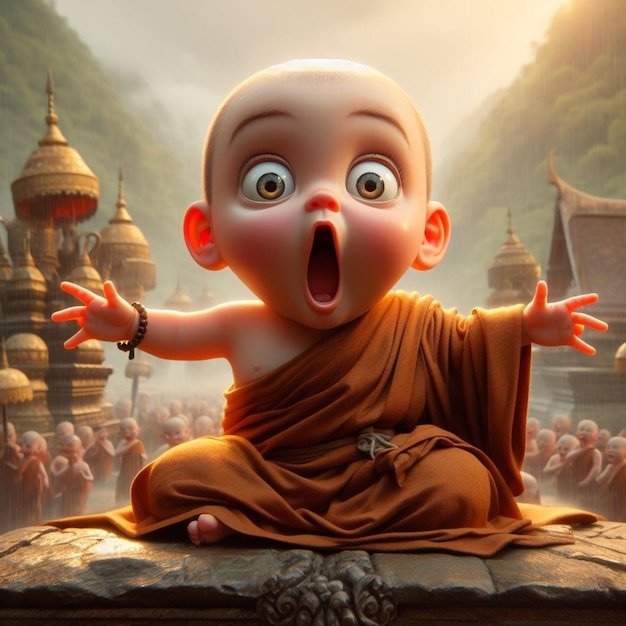 Photo new trending baby iages babby pic the many faces of little monk a playful journey of expressions