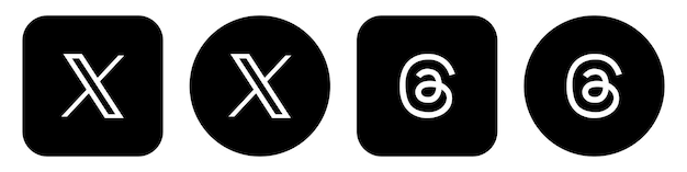 New Twitter logo X Threads Logo Twitter X Logo Threads icon X Letter Logo Icon Vector icons