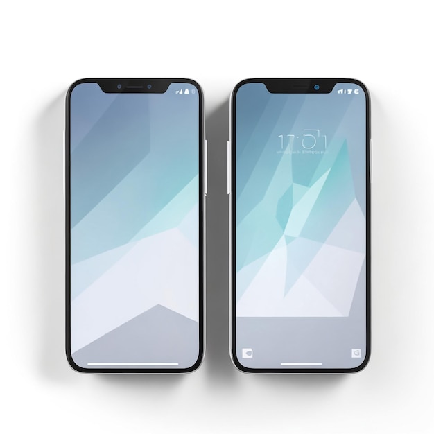 Photo new vector black mobile template with beautiful colored wallpaper on transparent background realisti