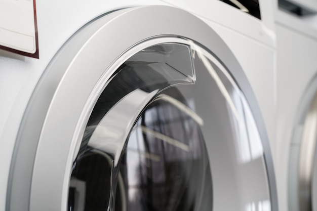 New washing machine in a home appliances store