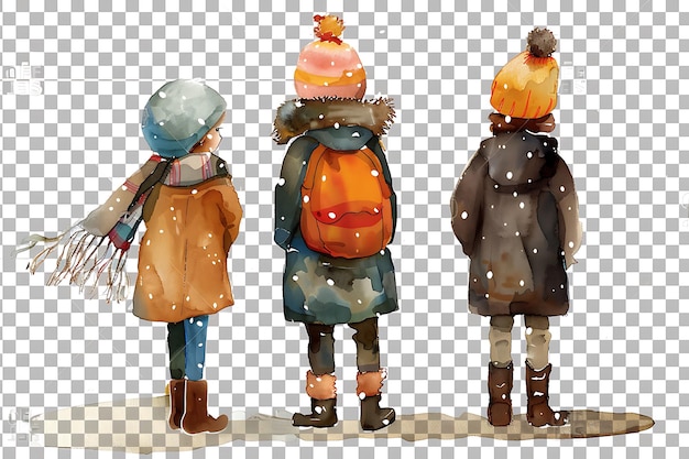 Photo new winter outfits for kids isolated on a transparent background