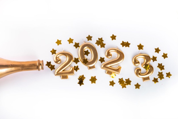 New Year 2023 celebration flatlay