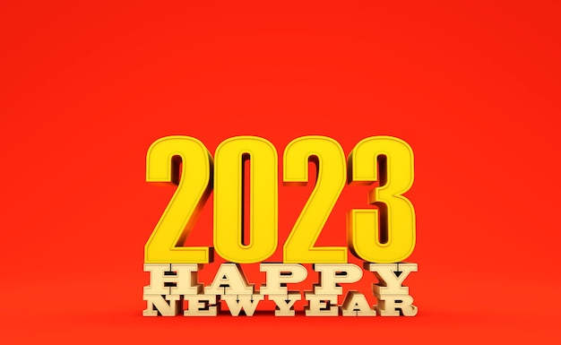 New Year 2023 Creative Design Concept - 3D Rendered Image