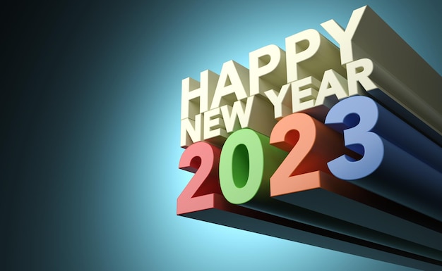 New Year 2023 Creative Design Concept - 3D Rendered Image