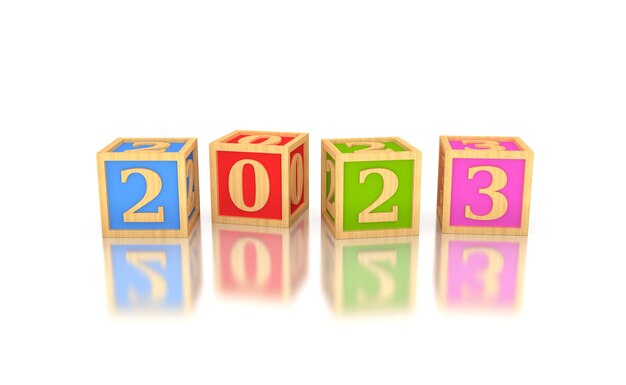 New Year 2023 Creative Design Concept with cubes - 3D Rendered Image