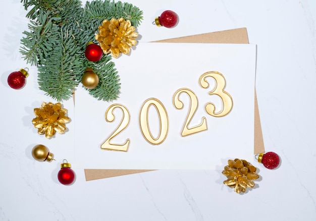 Foto carta delle feste di capodanno 2023