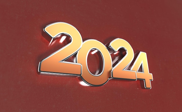 New Year 2024 Creative Design Concept 3D Rendered Image