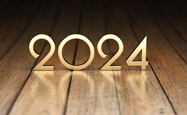 New Year 2024 Creative Design Concept 3D Rendered Image