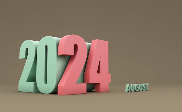 New Year 2024 Creative Design Concept 3D Rendered Image