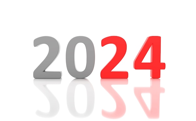 New Year 2024 Creative Design Concept 3D Rendered Image