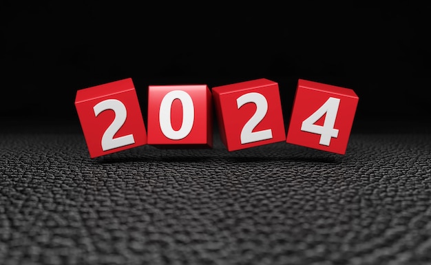 New Year 2024 Creative Design Concept 3D Rendered Image