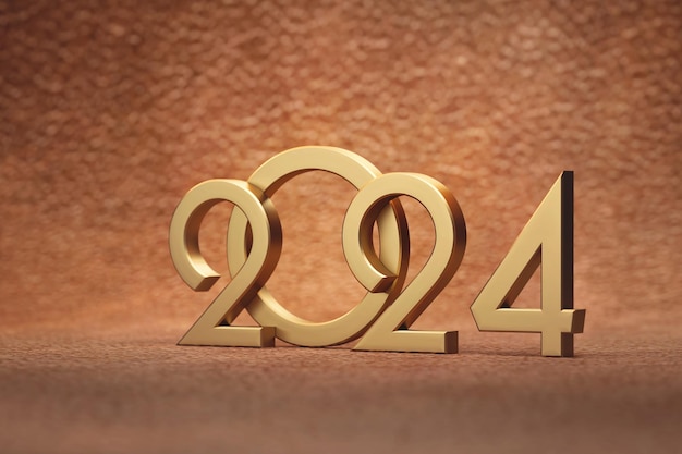 New Year 2024 Creative Design Concept 3D Rendered Image