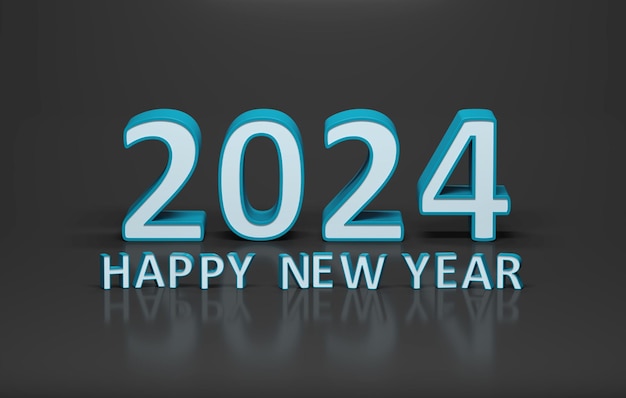 Photo new year 2024 creative design concept 3d rendered image