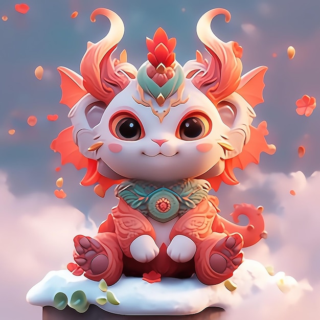 New Year 2024 Dragon cute 3D