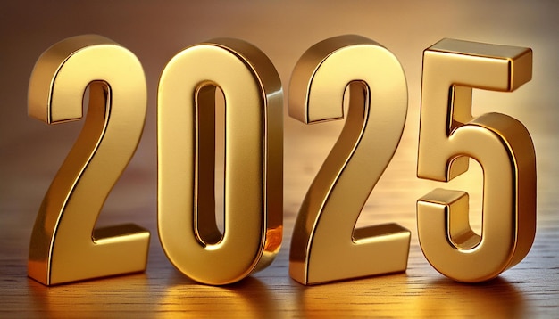 Новый год 2025 золотой 3D бизнес-концепция с диаграммой фона