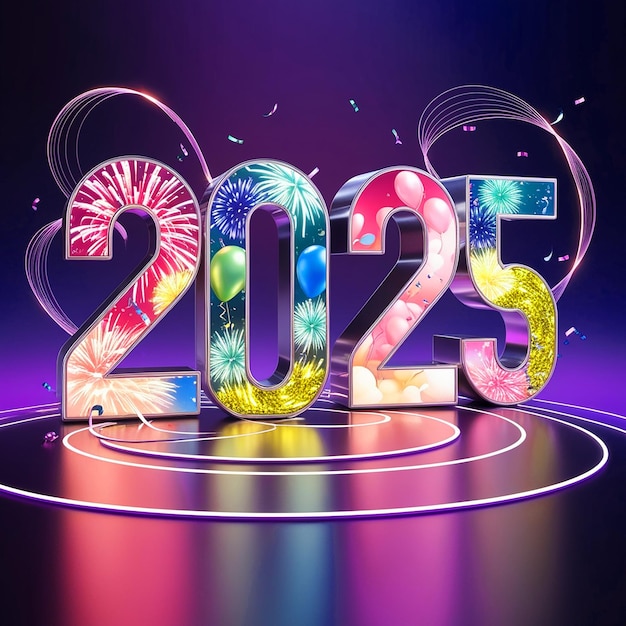 New year 2025 wishes design Premium AIgenerated image