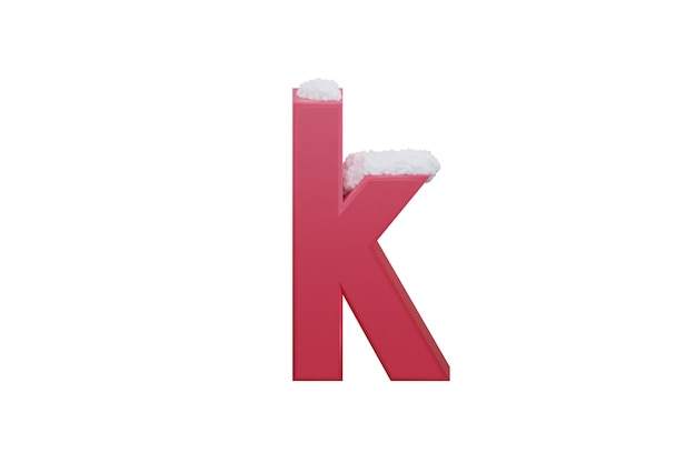 New year alphabet Christmas 3D letter k