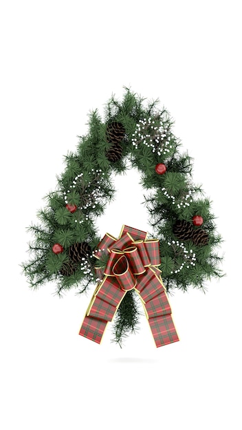 クリスマス ツリーの枝と白い背景の上の新年の属性