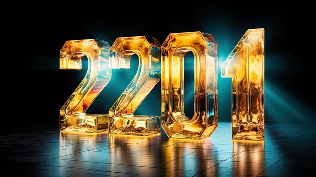 Photo new year banner 3d numbers on black background happy new year ai generative