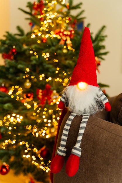 Foto sfondo di natale di capodanno decorazione di capodanno