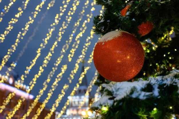 馬術学校広場の正月とクリスマスの装飾 吹雪