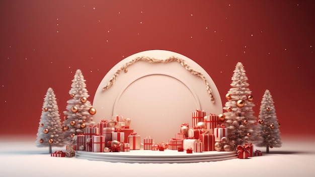 New year christmas podium background scene wallpaper