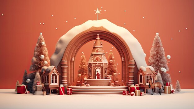 New year christmas podium background scene wallpaper