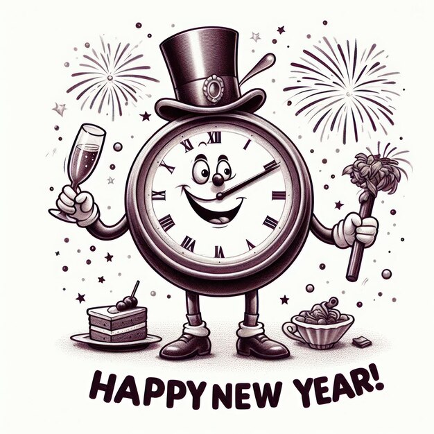 Photo new year clock