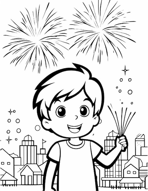 New year coloring page for children