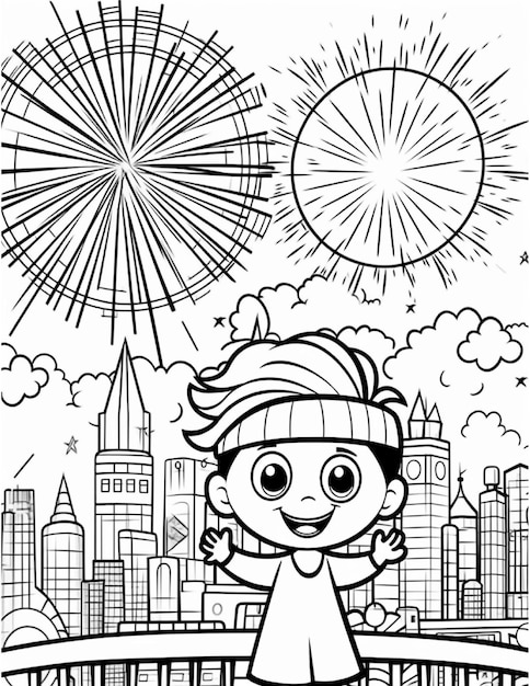 New year coloring pages for children