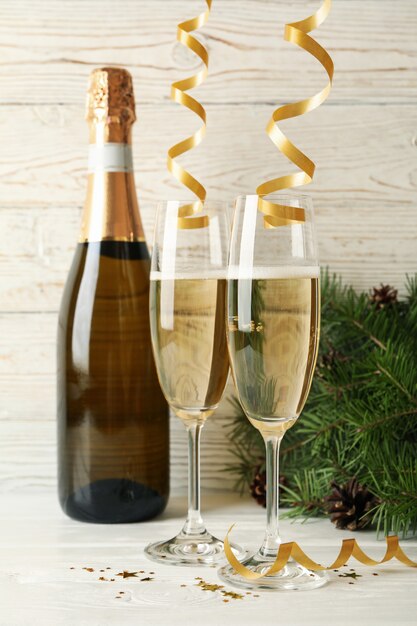 New year concept with champagne