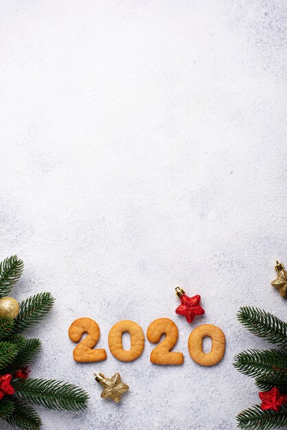 New Year cookies in shape 2020