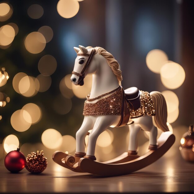 Foto decorazione di capodanno cavallo a dondolo decorazione di natale