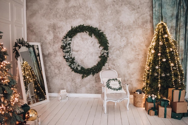 New Year decorations. Christmas home decorating ideas.