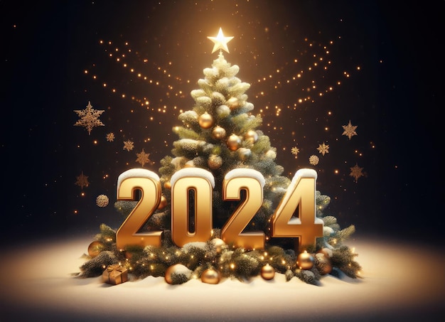 New year festive celebration of the upcoming 2024